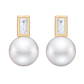 Diamond & Freshwater Pearl Earrings